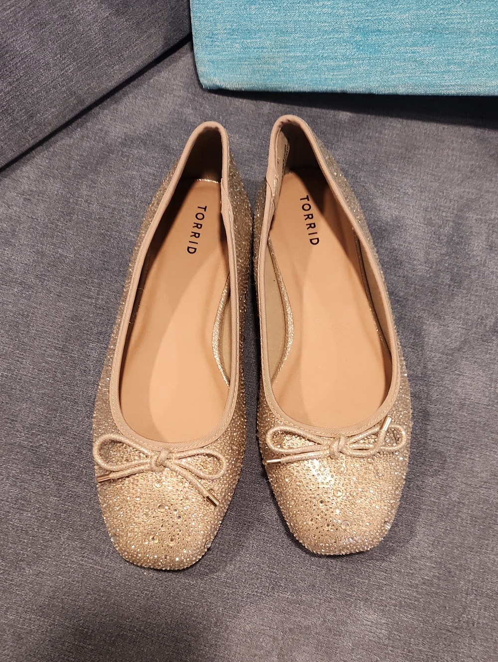 NWOT Torrid Embellished Bow Square Toe Ballet Flats